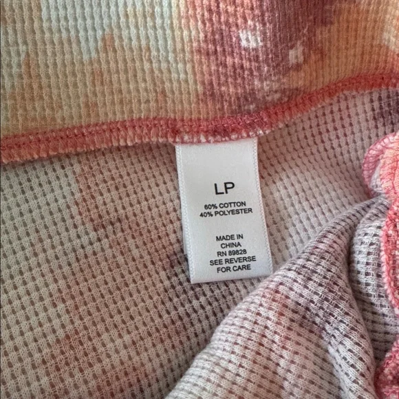 LOGO matching set of crop pant and front zip hoodie. Tie dye waffle knit. NWOT. - Picture 16 of 16